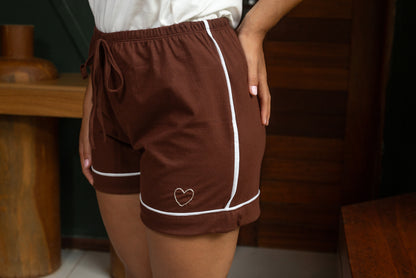 Babydoll Feminino em Algodão Orgânico com Bordado Coração – Cora Íntima