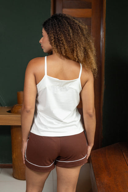 Babydoll Feminino em Algodão Orgânico com Bordado Coração – Cora Íntima
